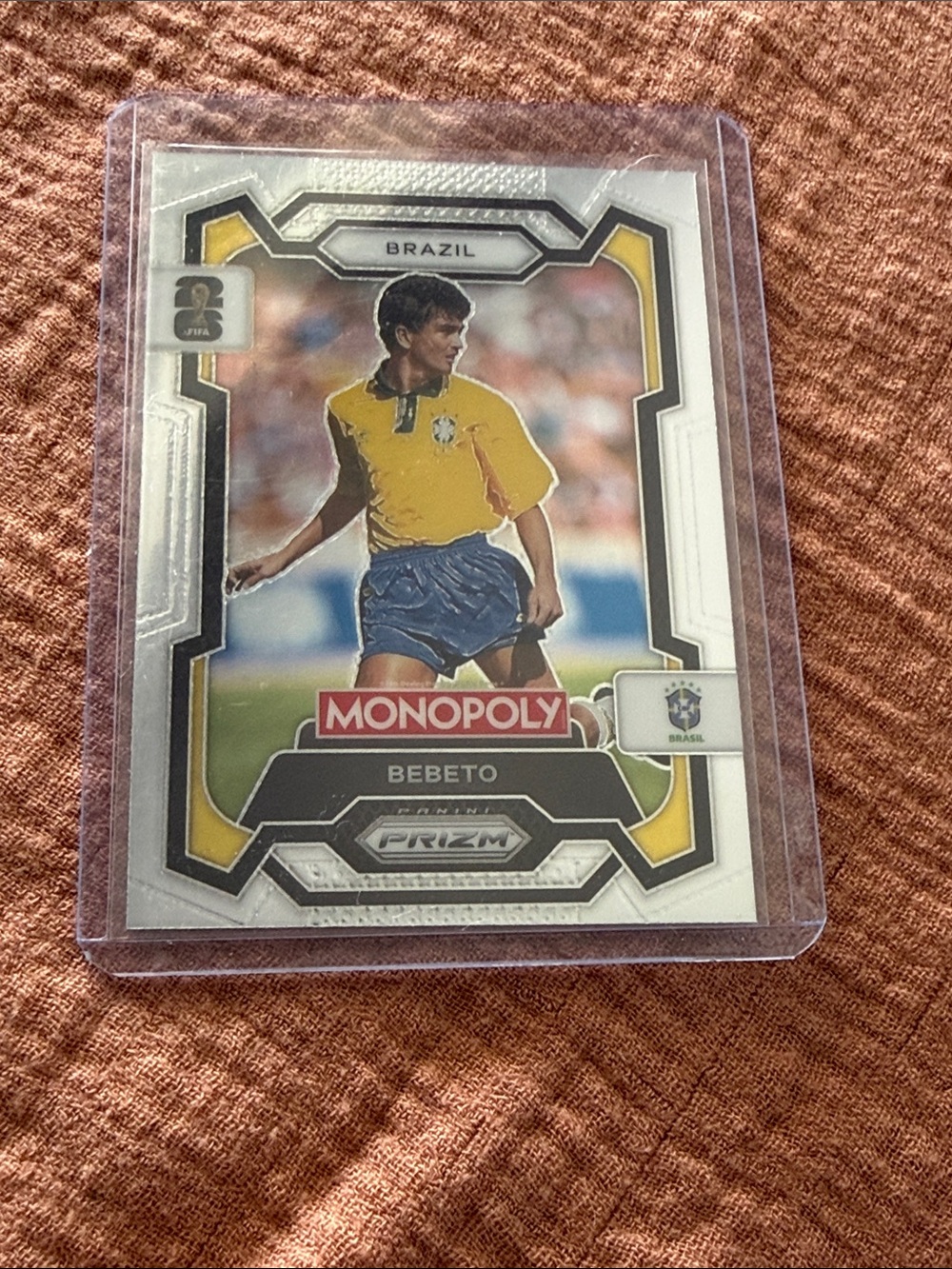 Panini Monopoly Prizm Bebeto Brazil Card - Yellow Blue